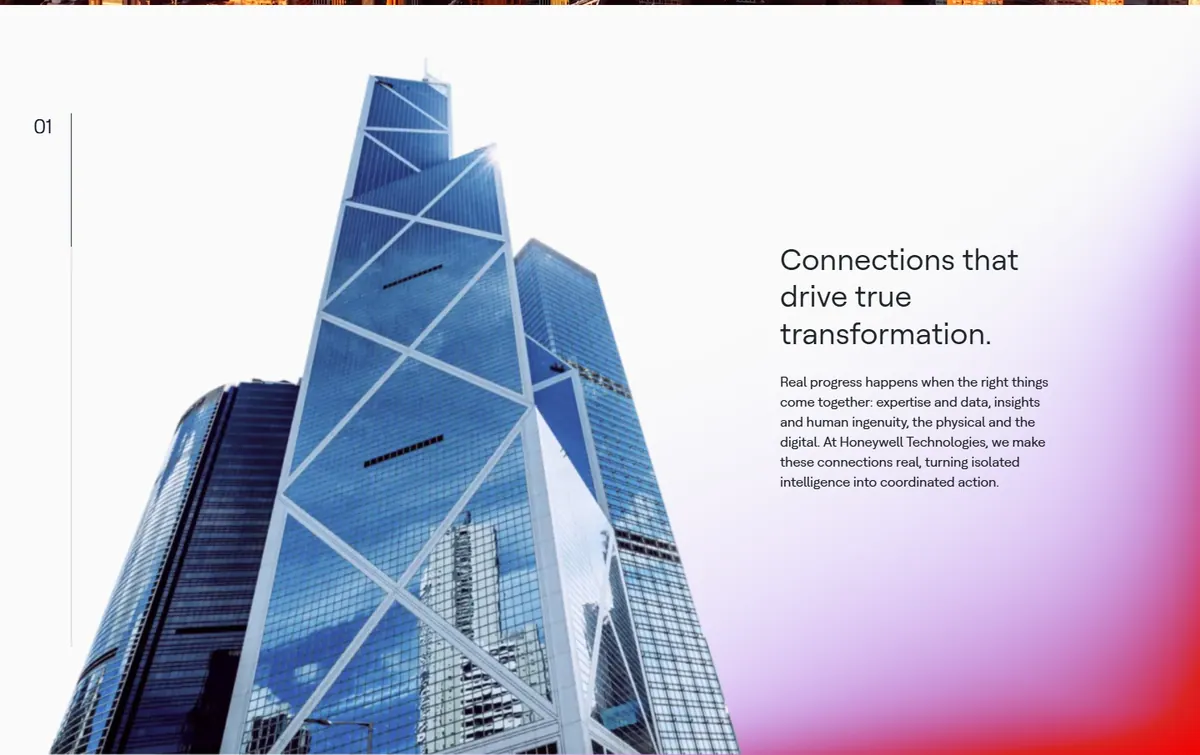 Honeywell brand storytelling section