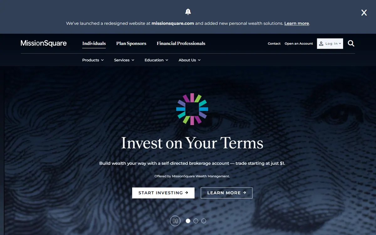 MissionSquare homepage hero