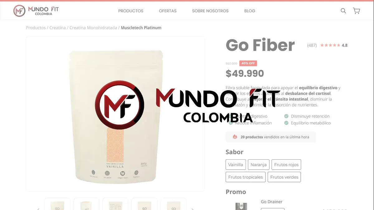 MundoFit Shopify store homepage