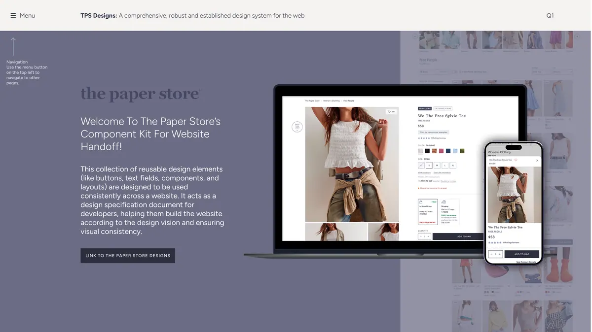 The Paper Store handoff screens